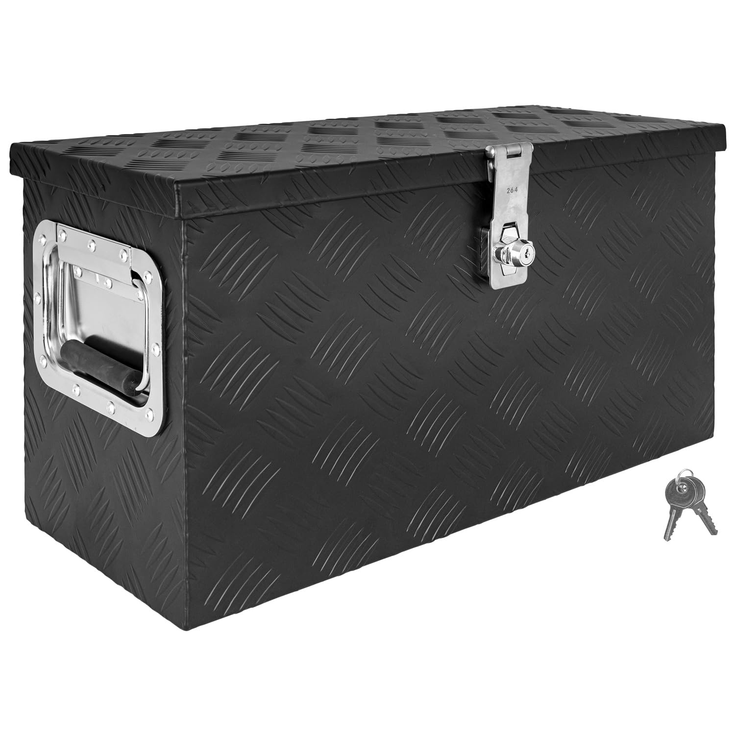 Trucky Auswahl Deichselbox Schwarz Montage Werkzeugkasten Truckbox Alu Box Anhänger Kiste Deckel Abschließbar Alubox Transportbox Werkzeugbox Aluminium Ausführung:Modell 4 (59 x 24 x 30 cm / D040)
