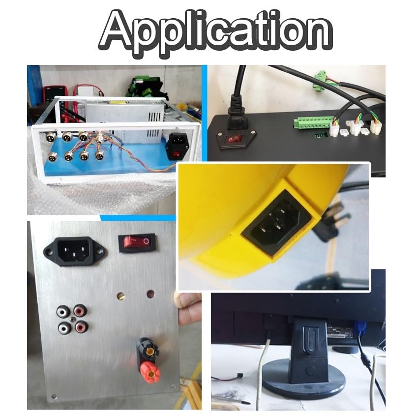 IEC320 C14/3-polig mannelijk stopcontact, PCB-paneel, ingangsaansluiting AC 250 V/10 A (2 stuks
