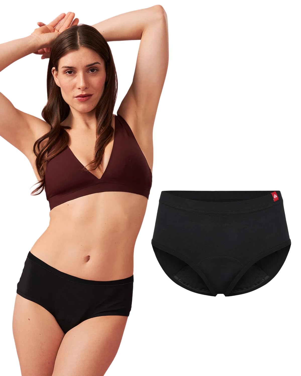 The Female Company Period Underwear Hipster Cotton in L - Reliable Leak Protection for Heavy Bleeding - Breathable Menstrual Underwear Made of Organic Cotton - Comfortable, Soft & Leak-Proof