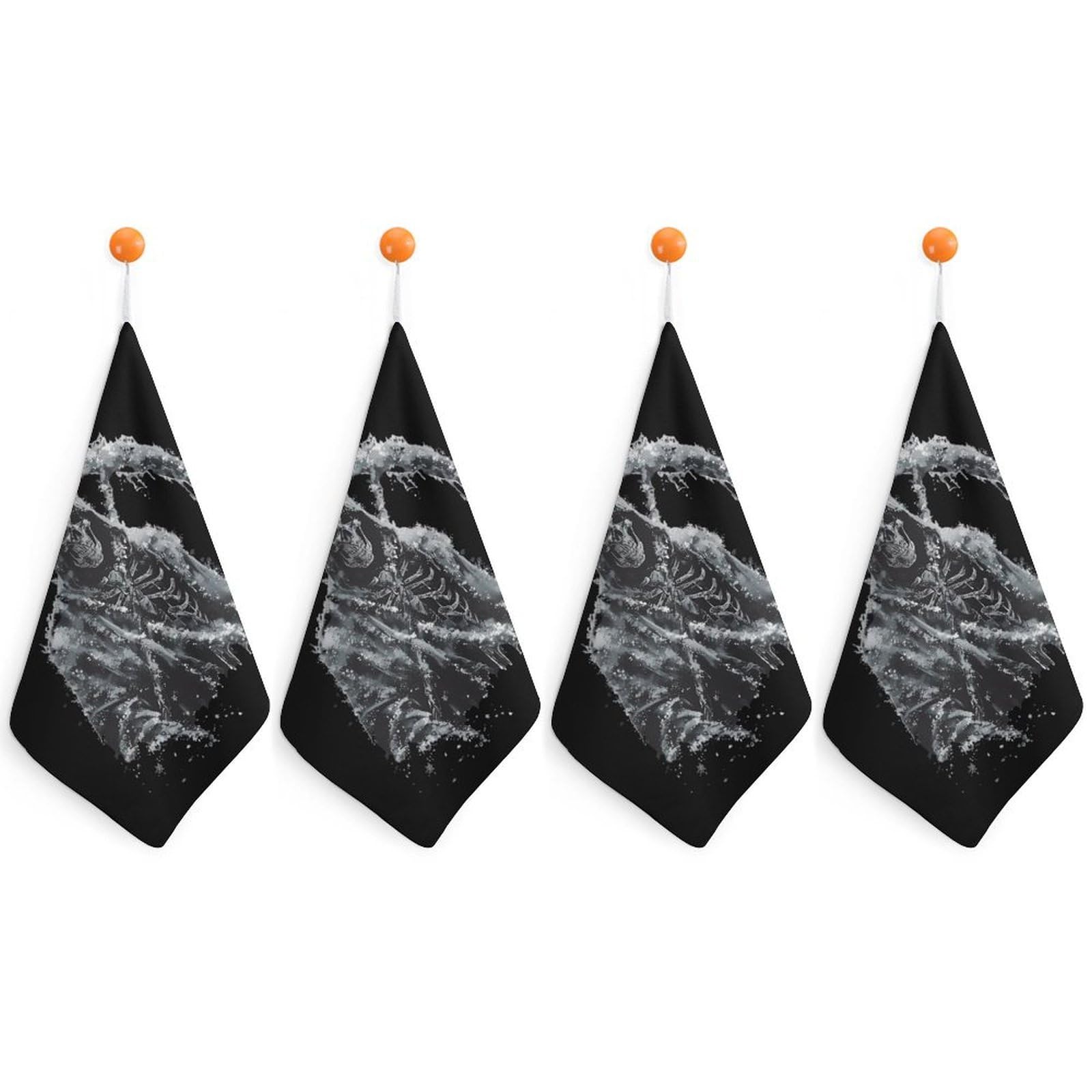 TXFBTRFSA Grim Reaper Hand Towels with Hanging Loop Kitchen Towel Handkerchiefs Cleaning Cloths