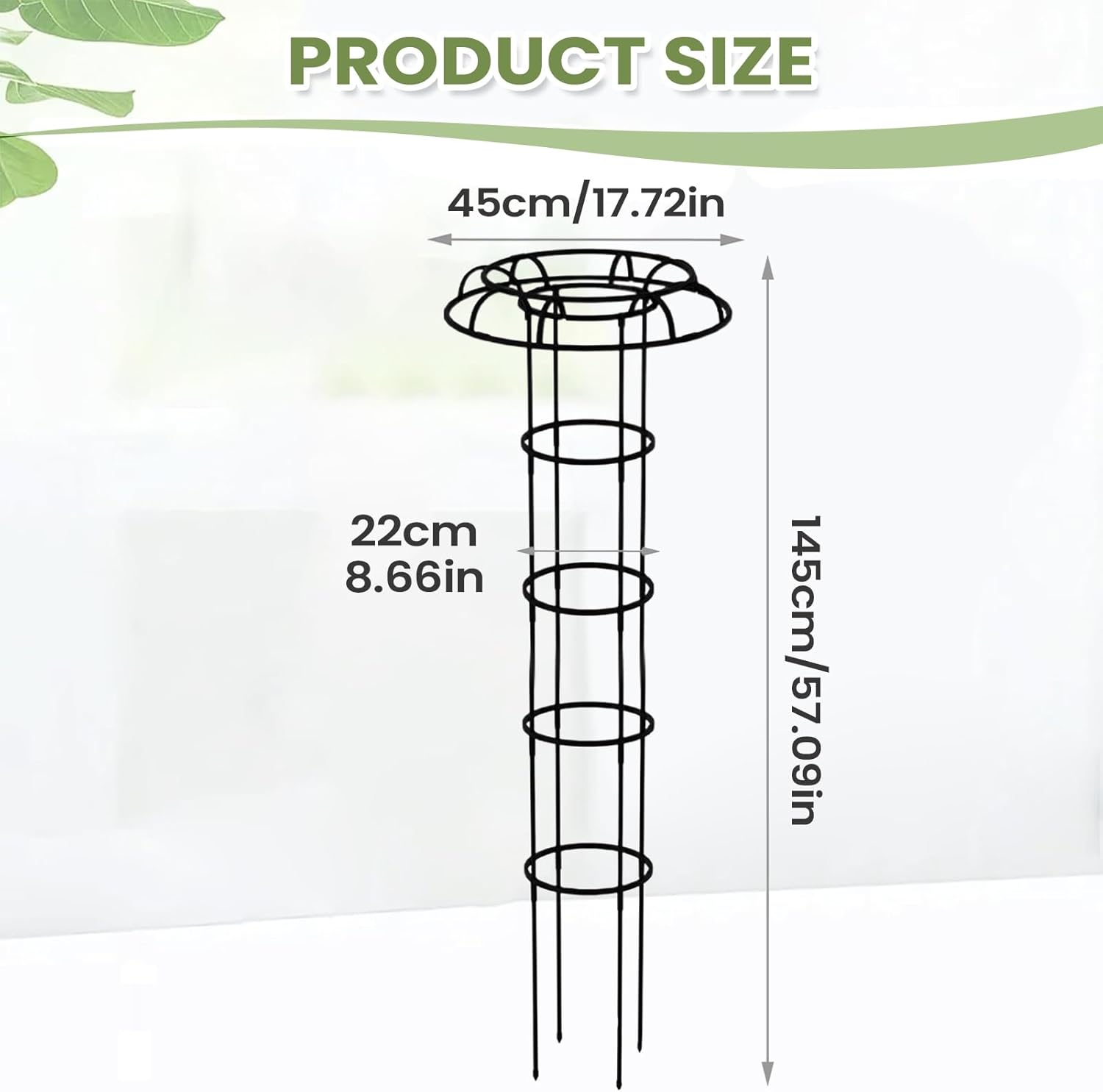 Vertical Garden Trellis,Artistic Landscaping Pole - Potted Plants Umbrella Trellis | for Vines Flowers Pea Bean Tomato Clematis Window Sill Balcony Courtyard
