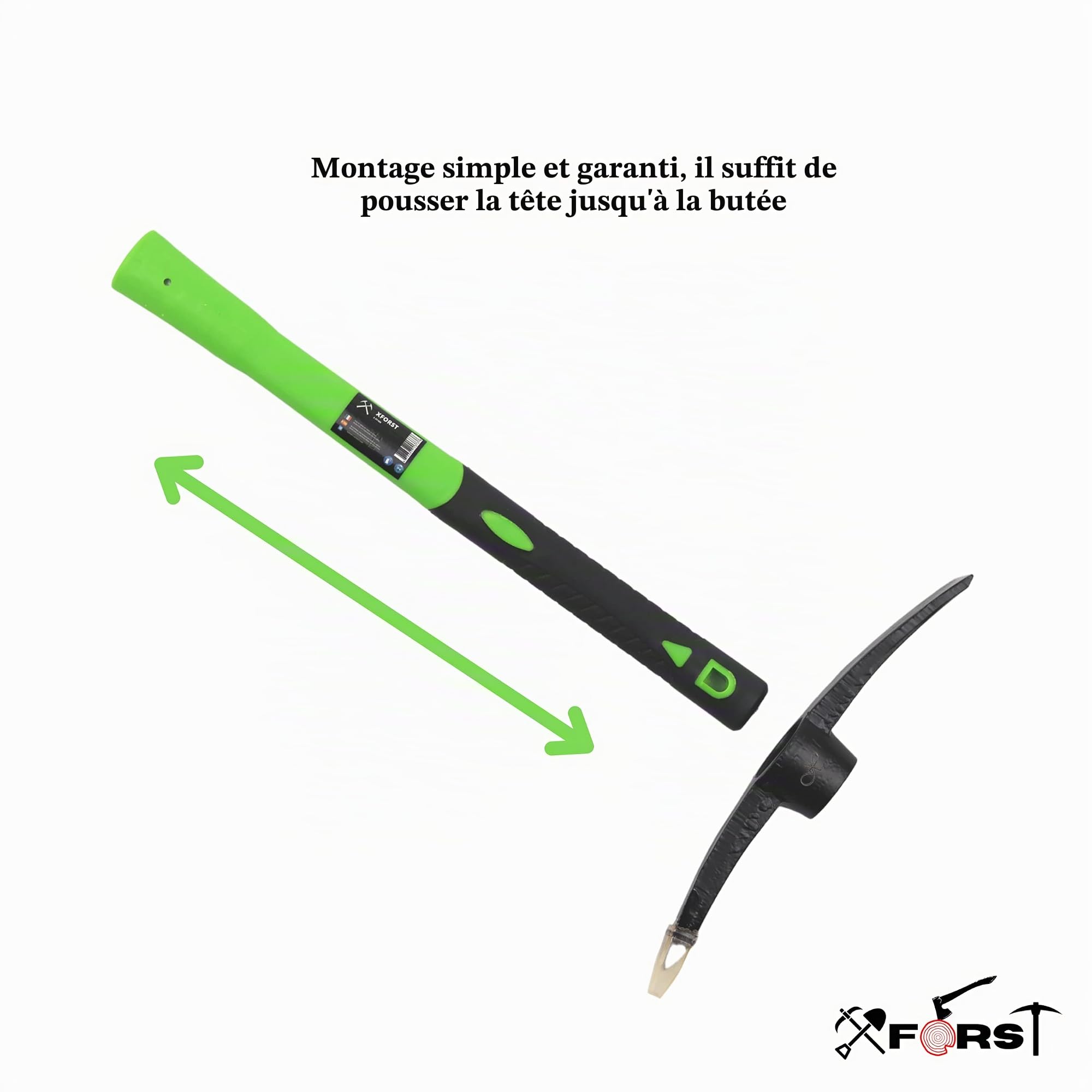 Set Xforst : Pelle Pliante KS1 & Mini Pioche PF400 – Kit Indispensable pour Jardinage, Camping et Survie