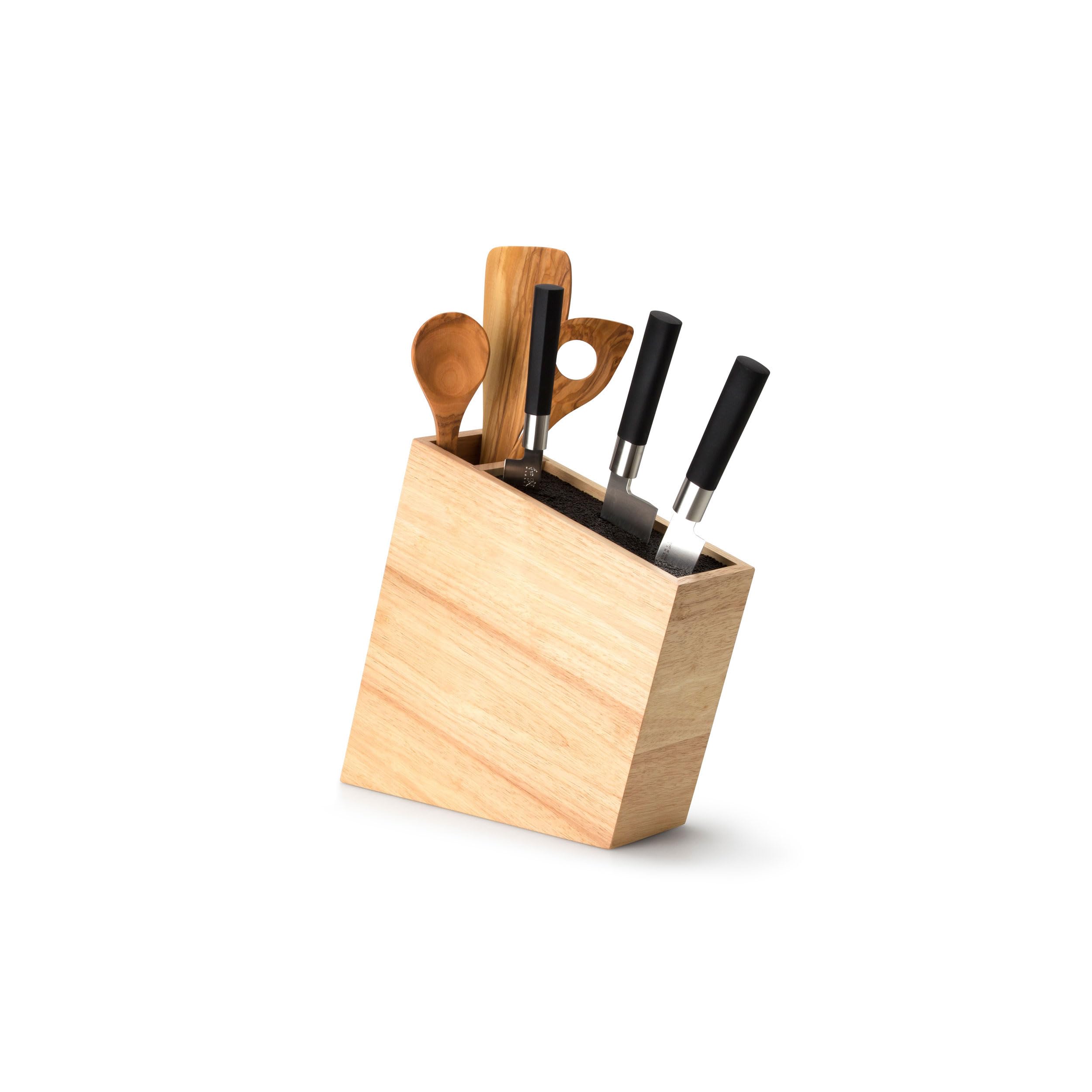 Continenta Knife Block with Flexible Insertion Including Utensils Bin