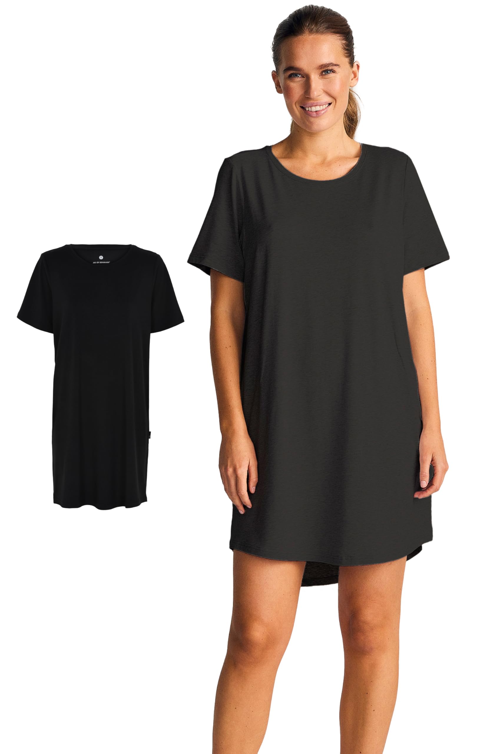 Camisón de manga corta para mujer, de bambú y algodón orgánico, transpirable para mujer, camiseta grande suave para dormir