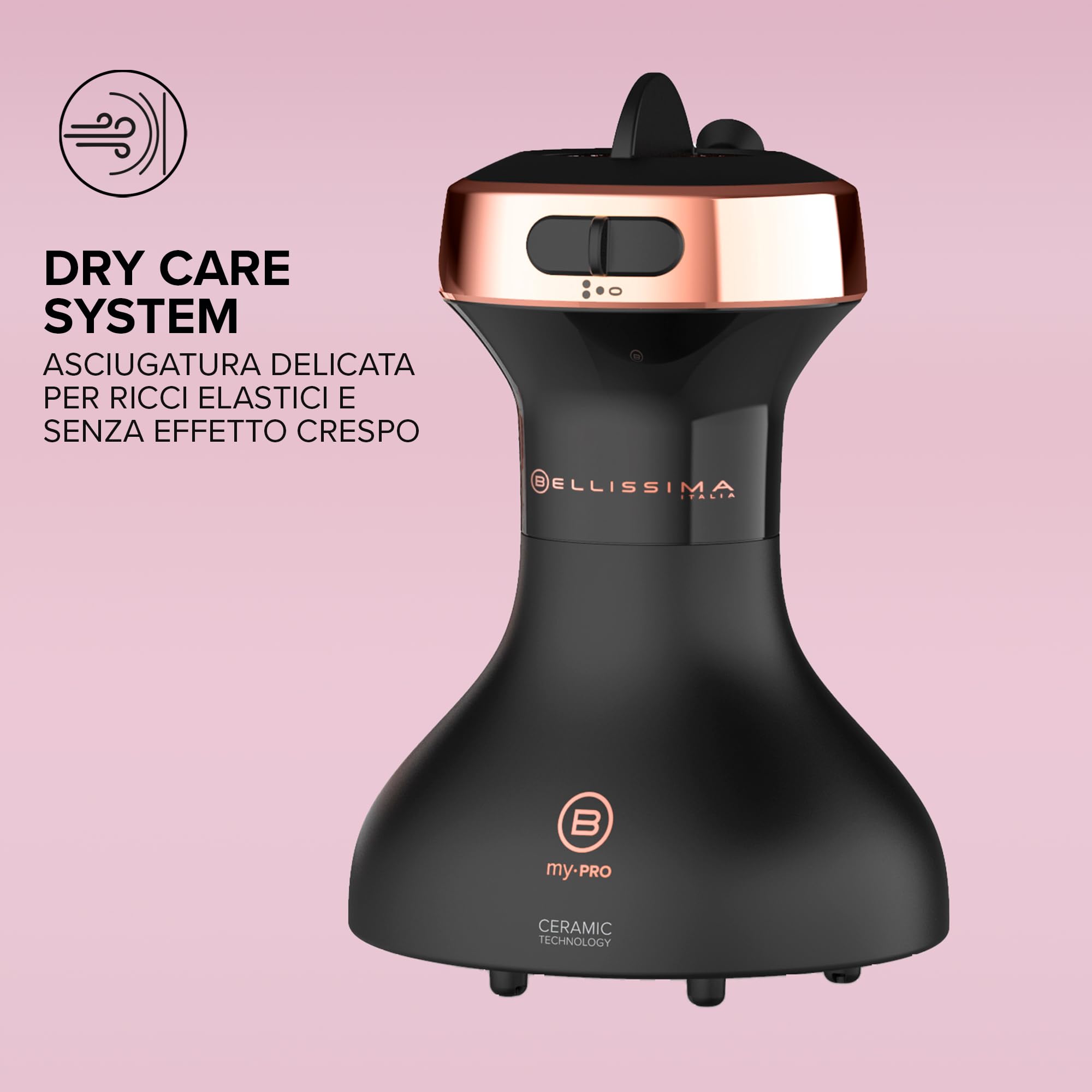 Bellissima Imetec My Pro Diffon Ceramic, Diffusore ad Aria Calda per Capelli Ricci, Tecnologia Ceramica, 700 W, 2 Combinazioni Aria/Temperatura, Asciugatura Delicata Senza Effetto Crespo
