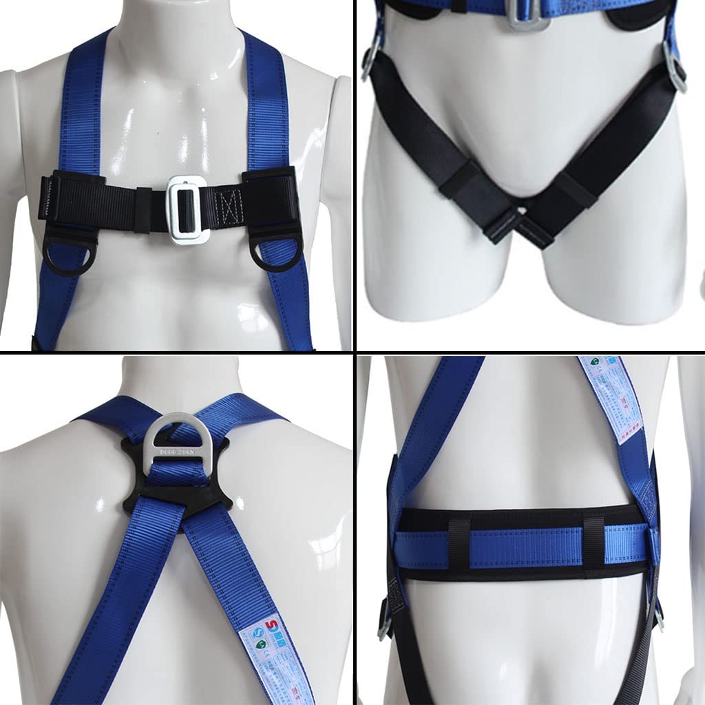 SwaYve Arnés de Seguridad para Trabajos Aéreos, Kit de Arnés de Seguridad Cinturón de Seguridad, Arnés para Trepar Árboles Equipo de Protección, Kit de Protección Personal para Detención de Caídas/Sin