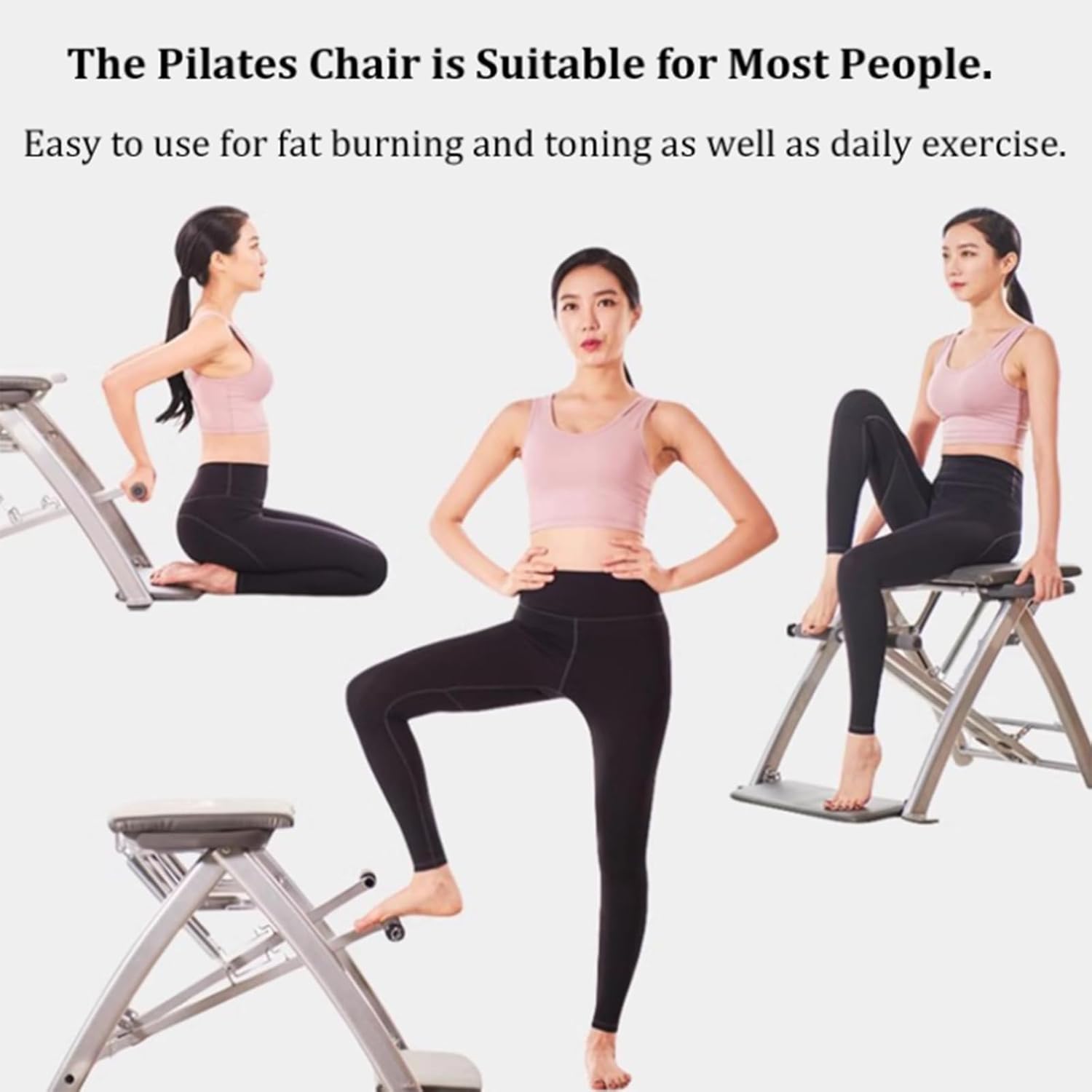 Yoga and Pilates Chairs, Adjustable and Lightweight Home Fitness Equipment for Strength, Flexibility, and Balance Training.