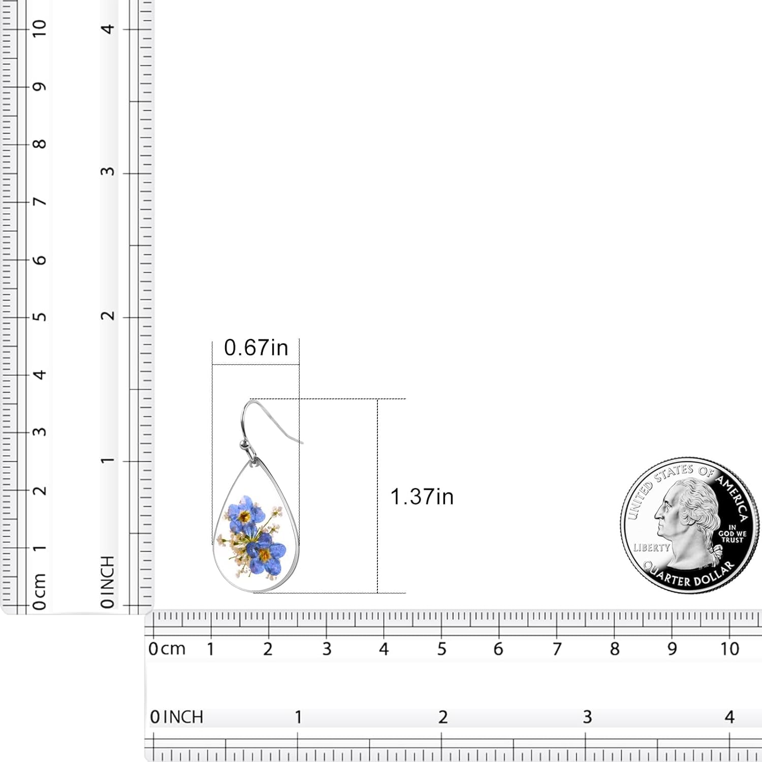 Forget Me Not Handmade Pressed Flower Earrings Sterling Silver Earrings for Women Drop Dangle Earrings Resin Dry Flower Earrings for Women Trendy - Image 6