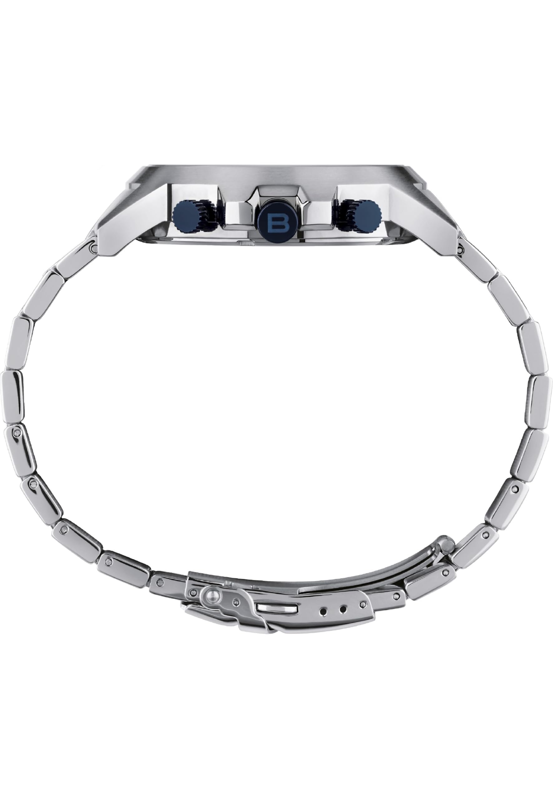 BREIL Reloj Hombre, Brazalete de Acero, Tela, Caja 46 cm