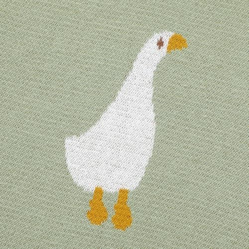 Image of mimixiong Baby Blanket Knit Receiving Boys Girls Blanket Soft Cotton Neutral Blanke for Swaddle Crib Stroller with Cute Sheep (Goose-Sage Green, 30x40 Inch (Pack of 1))