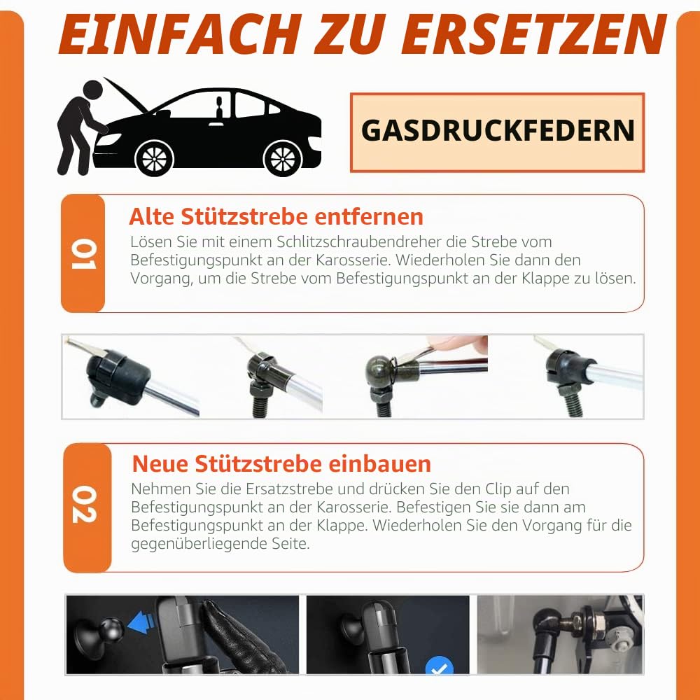 JINGLINGKJ Haubenstreben für Astra J 2009-2014 Vordere Motorhauben Gasdämpfer Hebestützen Modifizieren Kein Bohren ZWEI JAHRE GARANTIE