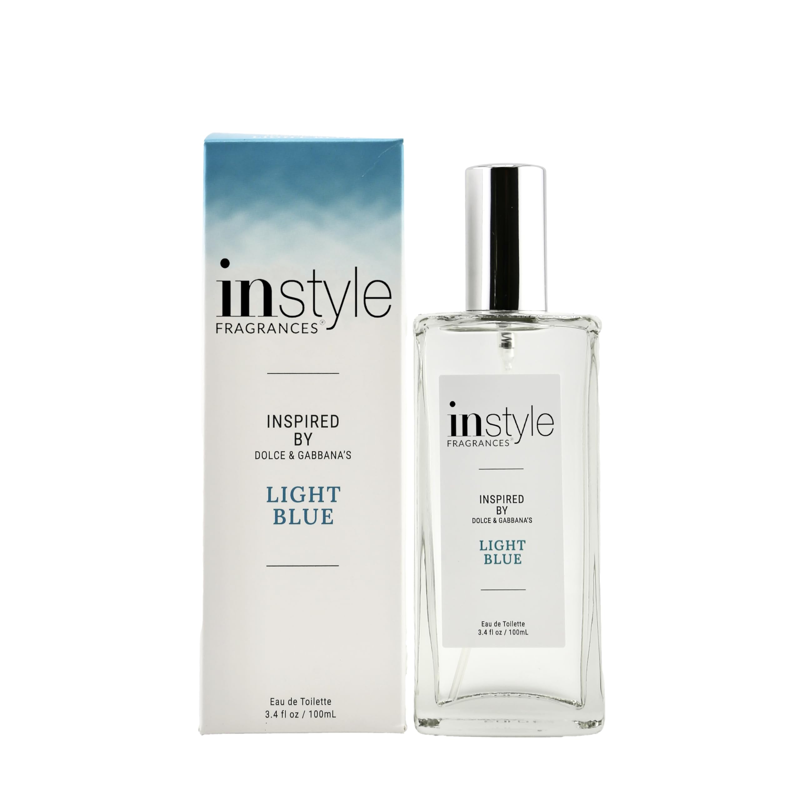 Instyle Fragrances, Inspired by Dolce & Gabbana's Light Blue, Eau de Toilette, Cologne for Men, Vegan, Paraben Free, Phthalate Free, Never Tested on Animals, 3.4 Fluid Ounces