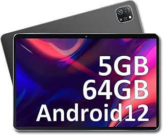OSCAL PAD60 Android 12 Tablet (2023 New), 10.1 Inch Tablets with 64GB ROM 1TB Expand, 25W/6580mAh Fast Charging, 1280x800 IPS HD Touch Screen, Dual Camera, WiFi, Bluetooth, Grey