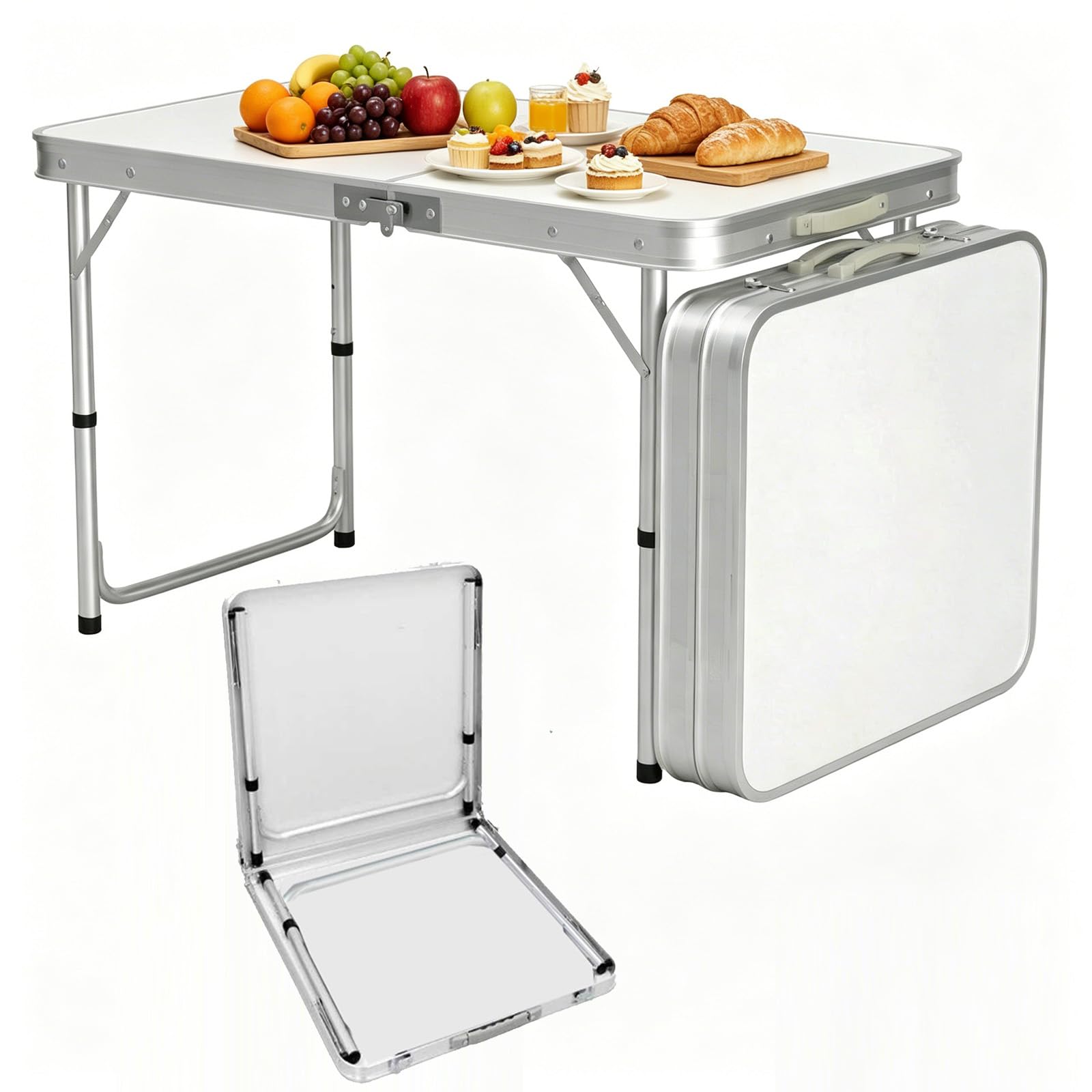 4FT Folding Table, Heavy Duty Portable Trestle Table