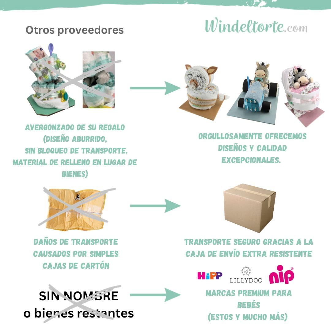 Tarta de pañales ® Cochecito con peluche, juguete de peluche, regalo para nacimiento, baby shower, fiesta de bienvenida (rosa)
