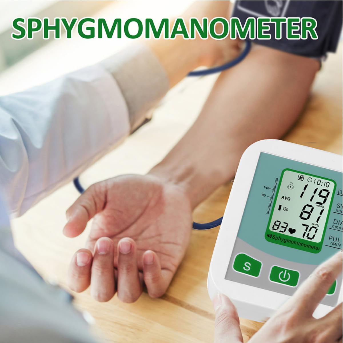 Ciieeo Ematomanometro Digitale da Braccio Vocale senza Batteria Display Lcd per Anziani e Monitoraggio Cardiaco, Macchinetta la Pressione Adatta a Diabete e Iperlipidemia