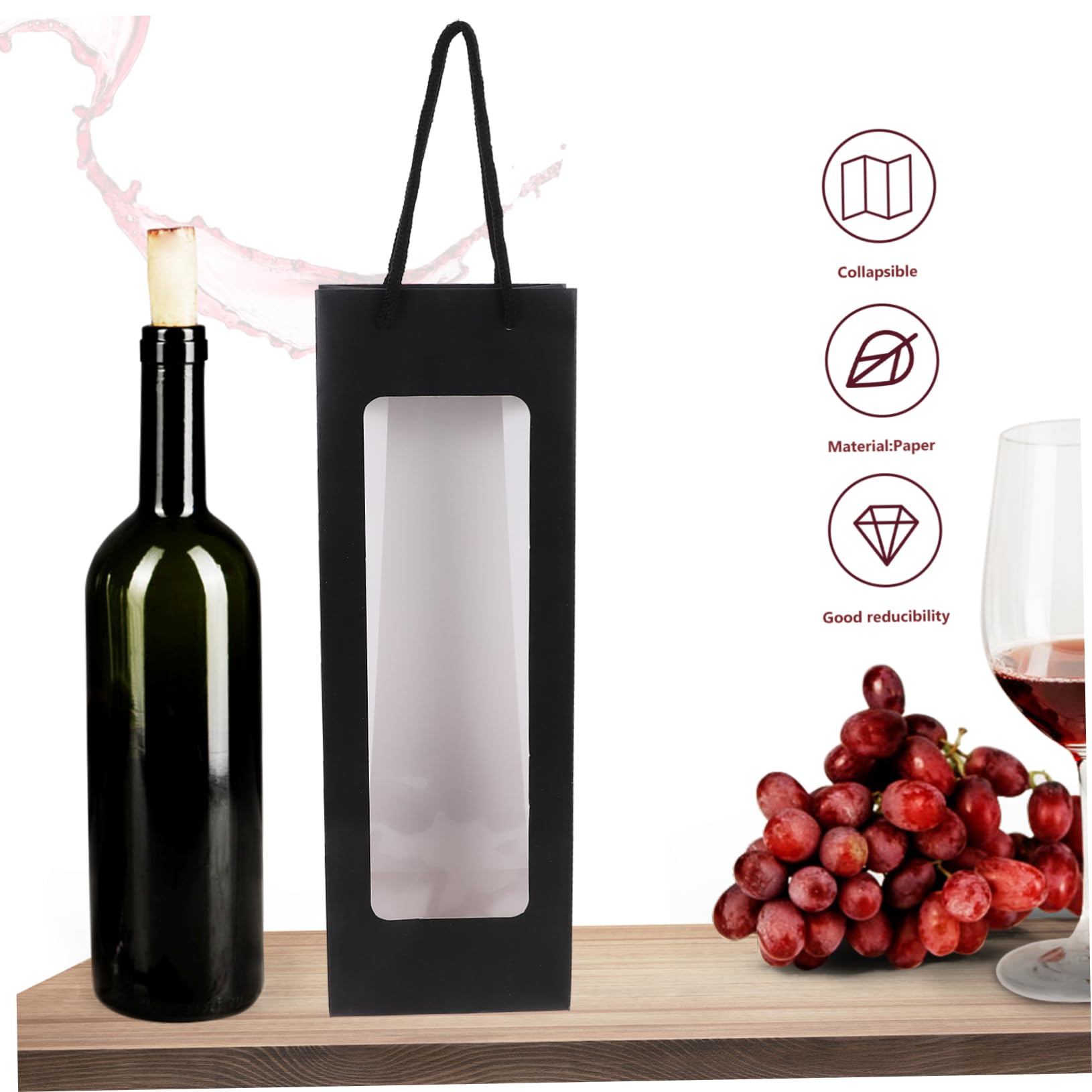 Amosfun 5 Ensembles À Vin Anniversaire De Bouteille De Vin Pochette Sachet Range Bouteille Porte Bouteille De Vin Rouge Porte-bouteilles Papier 4 Pièces * 5