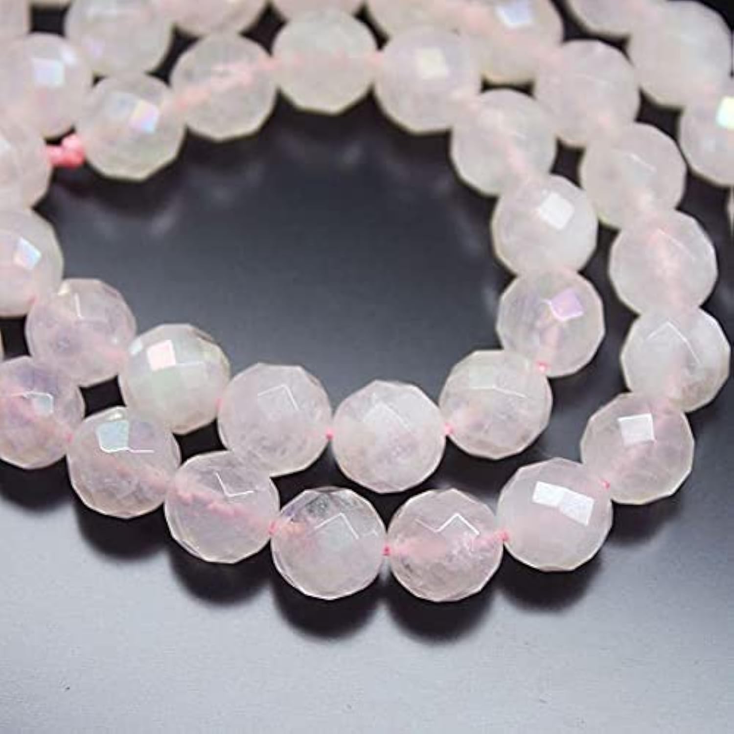 Quartz rose mystique perles 8mm régulières pour éviter les défauts de création