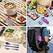 Travel Utensils with Case, 4-Piece Stainless Steel Portable Cutlery Set, Reinforced Case with Buckle Design, Lunch Box for Camping Work School, Include Fork Spoon Knife, Dishwasher Safe, Rainbow