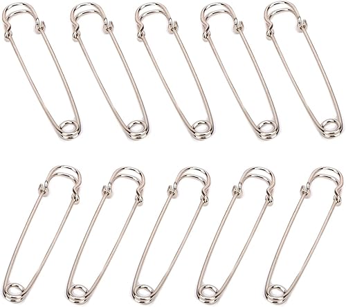 10 piezas de metal fuerte de metal resistente para tejer manta de seguridad para joyería, manualidades, mantas, manualidades, faldas, kilts broches