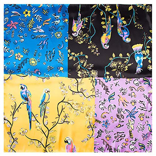 Preisvergleich Produktbild TYJYTM Seidenschal Frauen Pferdedruck Quadratische Schals Kleine Halstücher Seidenschals Frauen Halstuch Büro Dame Zubehör, 1- GELB, 60 cm x 60 cm
