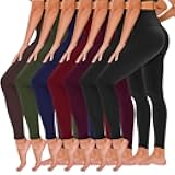 7 Pack Leggings for Women - High Waisted Yoga Pants with Pockets Black Leggings Women Full Length & Capri