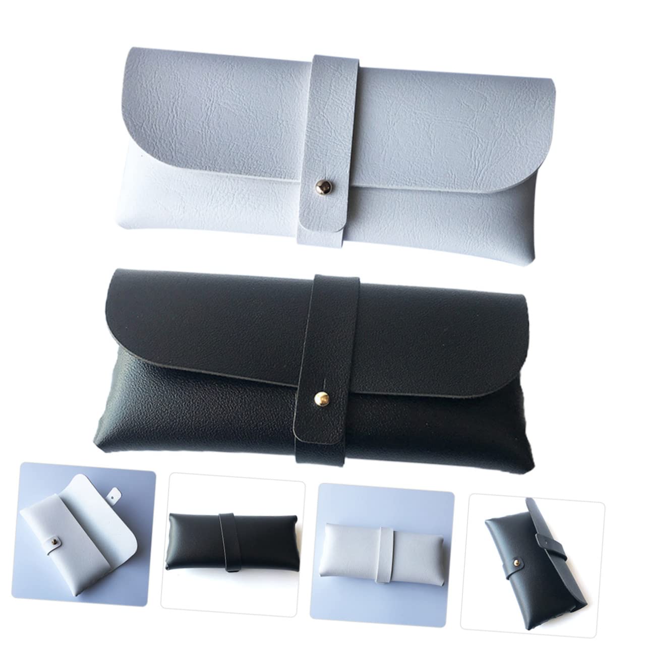 Borsa Per Occhiali in Pelle in Bocca Alla Vacca Magazzinaggio Riutilizzabile Bicchieri Organizzatore Di Occhiali Custodia Per Occhiali Da Sole Bianca