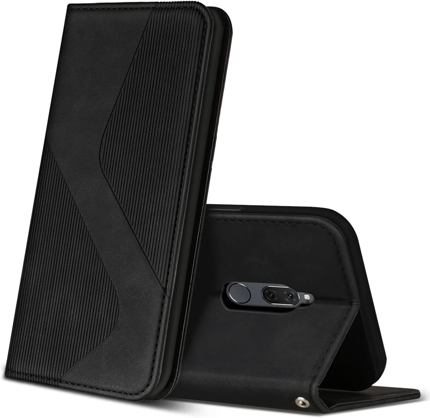 ZONNAVI Funda para Huawei Mate 10 Lite, Funda Libro de Cuero con Ranura para Tarjeta y Magnético, Wallet Flip Caso Cubierta Case Carcasa para Huawei Mate 10 Lite (Negro)