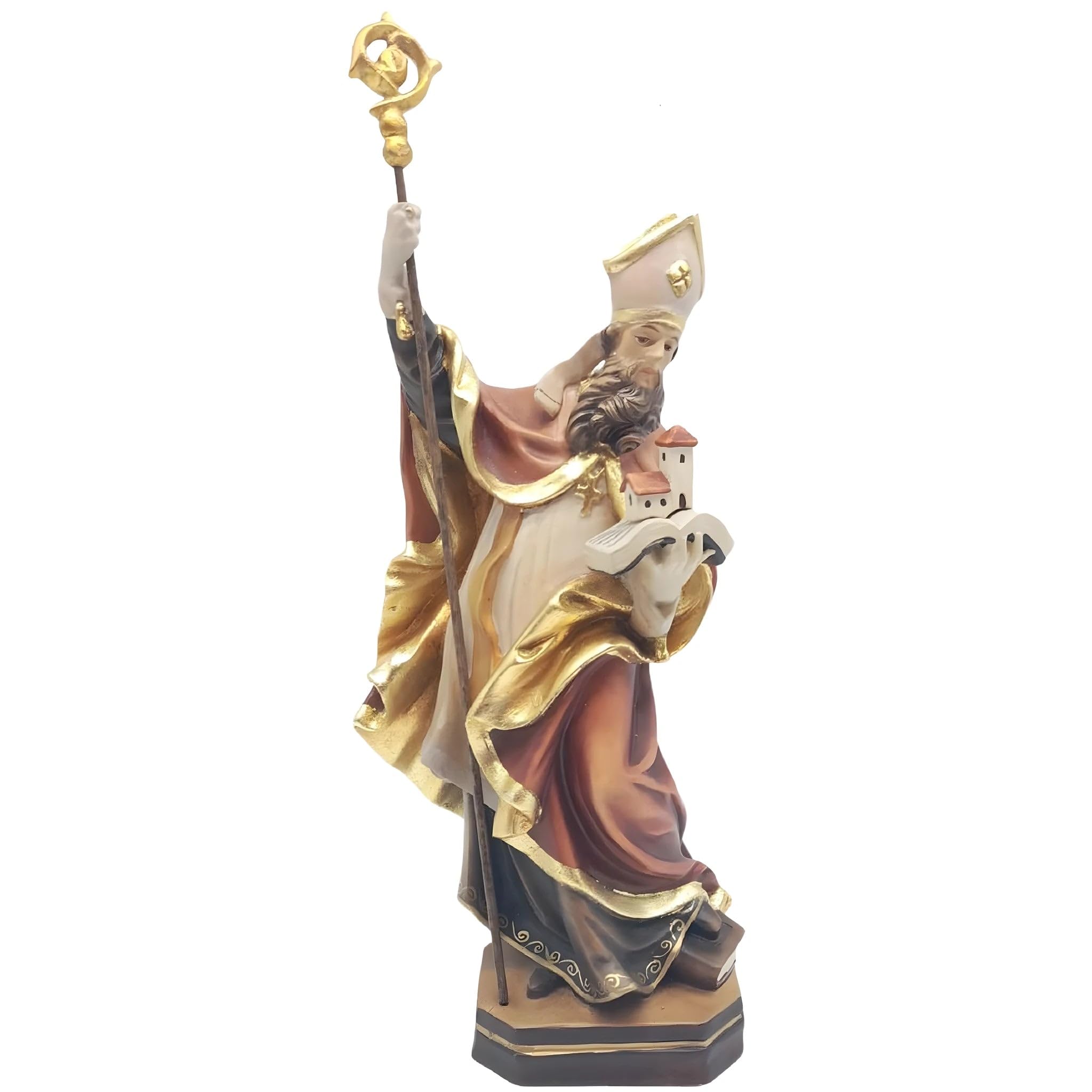 Carved Maple Wood Saint Gebhard Statue by Dolfi