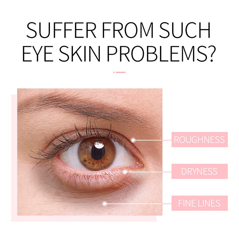 Aceite esencial de rosa crema para ojos de día y noche, crema de ojos para ojeras e hinchazón, hidratante, hidratante, líneas finas, bolsas para los ojos, eliminación de ojeras, reafirmante piel de 4