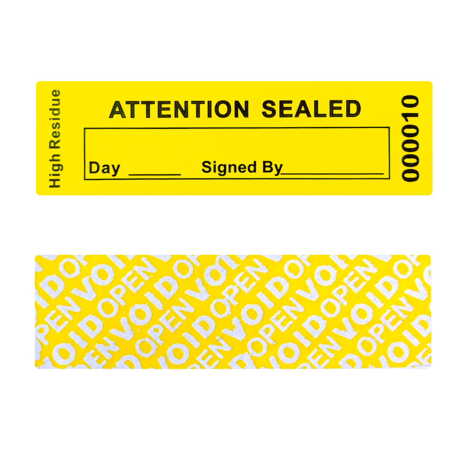 120 pcs Tamper Proof Security Warranty Void Stickers Total Transfer Tamper Evident High Security Seal for Reusable Package(1 x 3.35Inches,Serial Numbers,Yellow)