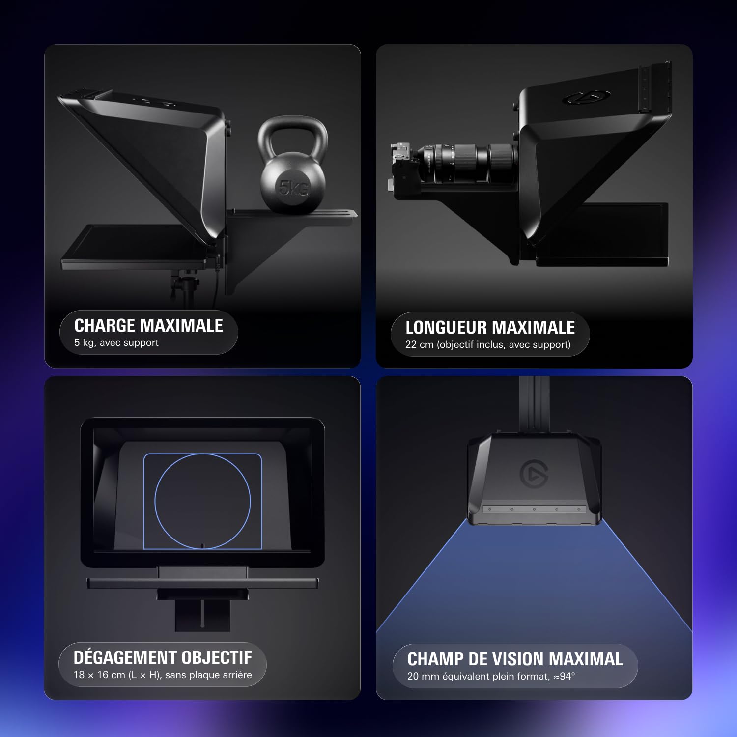 Elgato Prompter XL – Téléprompteur Grand Format avec écran Amovible, Moniteur visioconférence, pour appareils Photo et caméras de Studio, Installation Simple par USB-C 3.2 (PC&Mac)