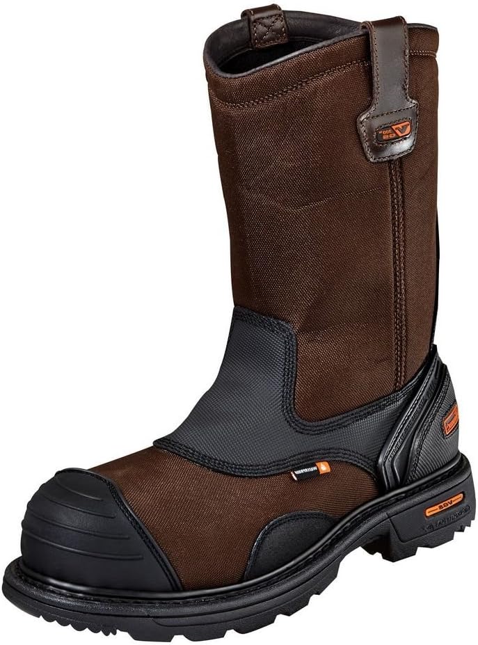 Thorogood 804-4441 Men's Gen-Flex2 Waterproof Nylon Wellington Composite Toe Boot Brown 14 M US