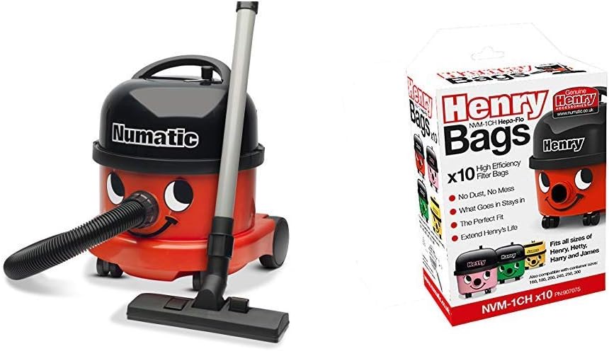 Numatic NVR 200-11 Dry Vacuum Cleaner, 9 Litre, 580 W, Red with 10 Bags