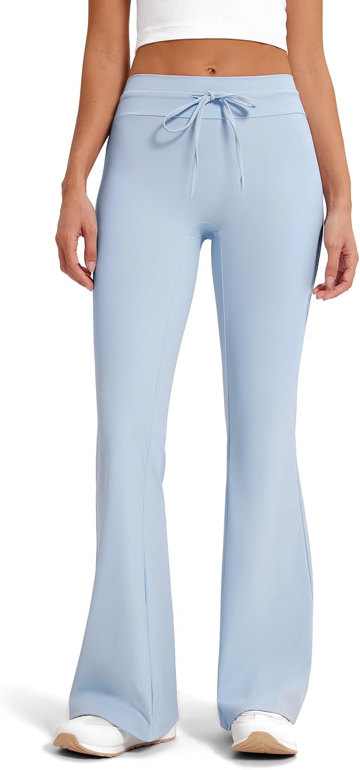 MOOSLOVER Women Bootcut Flare Yoga Pants Drawstring High Waist Pilates Leggings Stretch Butter Soft Active Pant