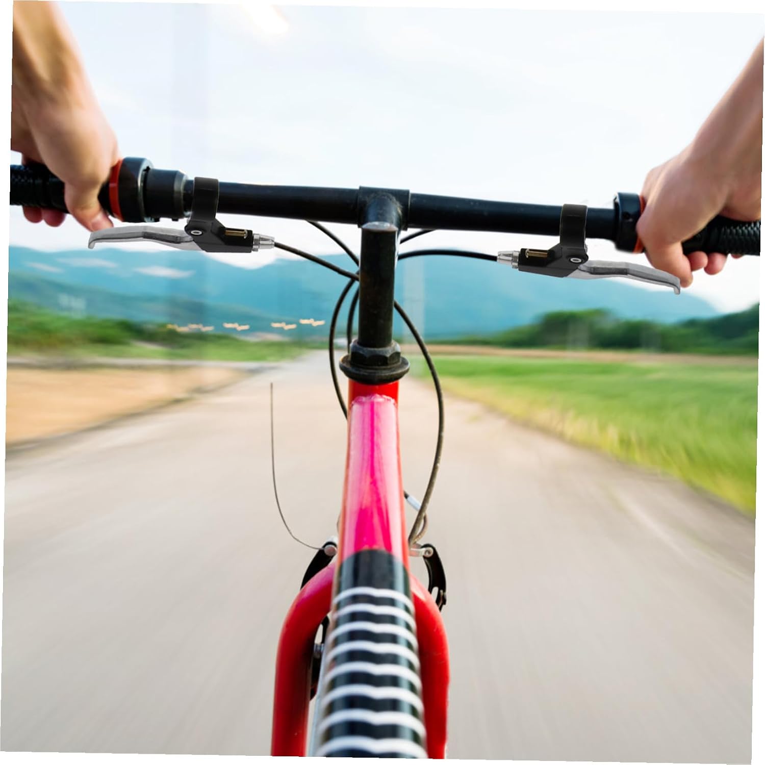 SOLUSTRE Mountain Bike Brake Set All-Aluminum V-Shape Brake Lever for Folding and Mountain Bikes