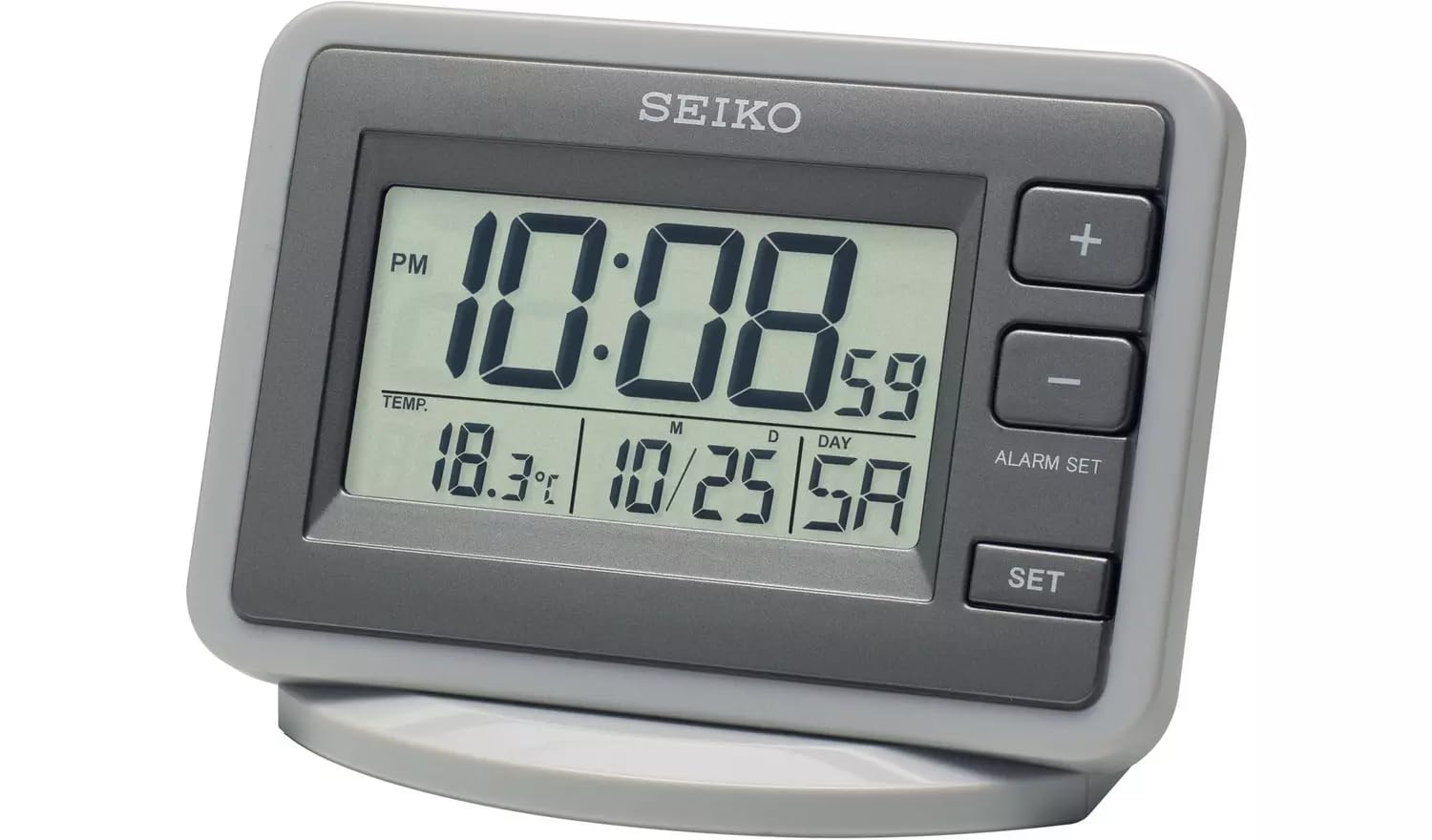 Seiko Grey Lcd Alarm Clock Lcd Alarm Clock