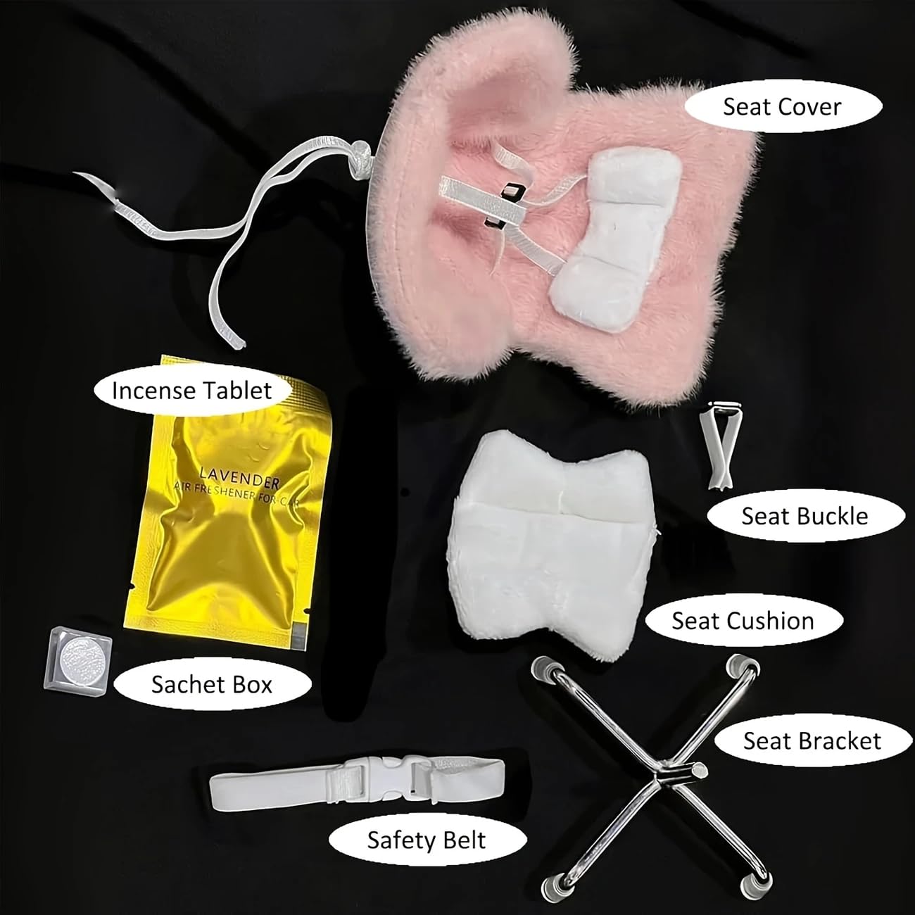 Siège Auto Pour Poupée Avec Coussin En Fourrure Douce