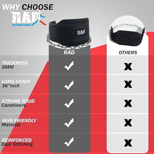 Miniatura 5 de RAD Cinturón de inmersión para levantamiento de pesas con cadena. Cinturón de inmersión para levantamiento de pesas