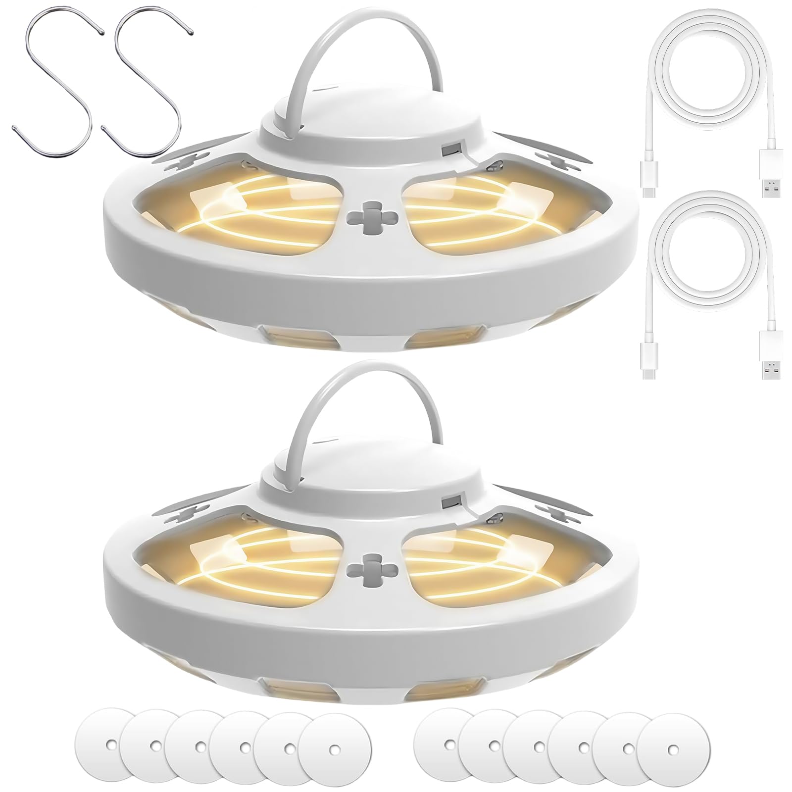 2PCS Trampa para Pulgas, Lámpara para Atrapar Pulgas, Repelente de Plagas Trampa para Pulgas, con 4 Modos Control de Plagas de Mascotas, No Tóxico, para Dormitorio, Salón, Cocina（Blanco）