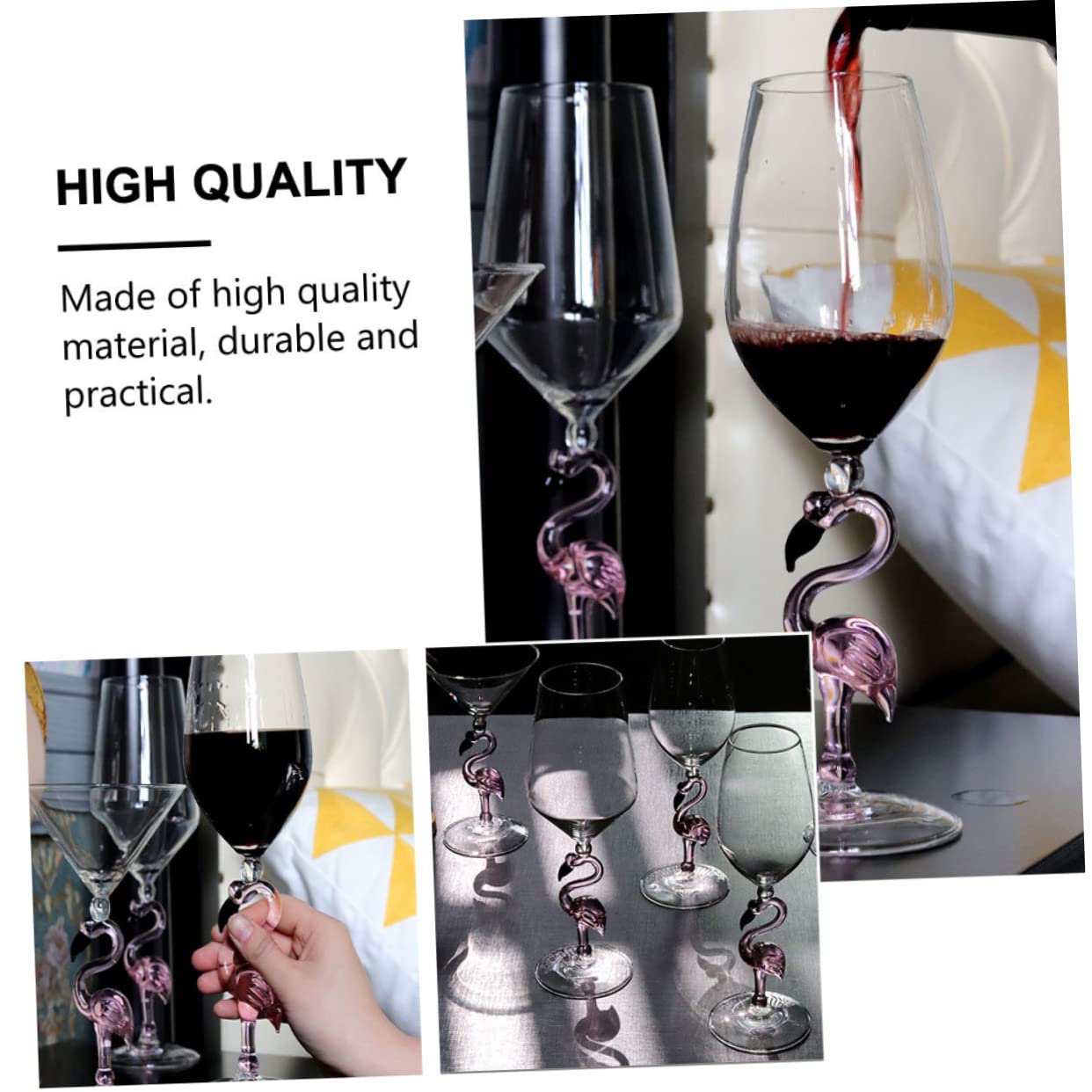 Garneck 1 Pc verre à vin flamant rose ouvre-bouteille Margarita verres à pied bar s à cocktail shooter s à vin flûtes de pan créatif à martini moderne Un