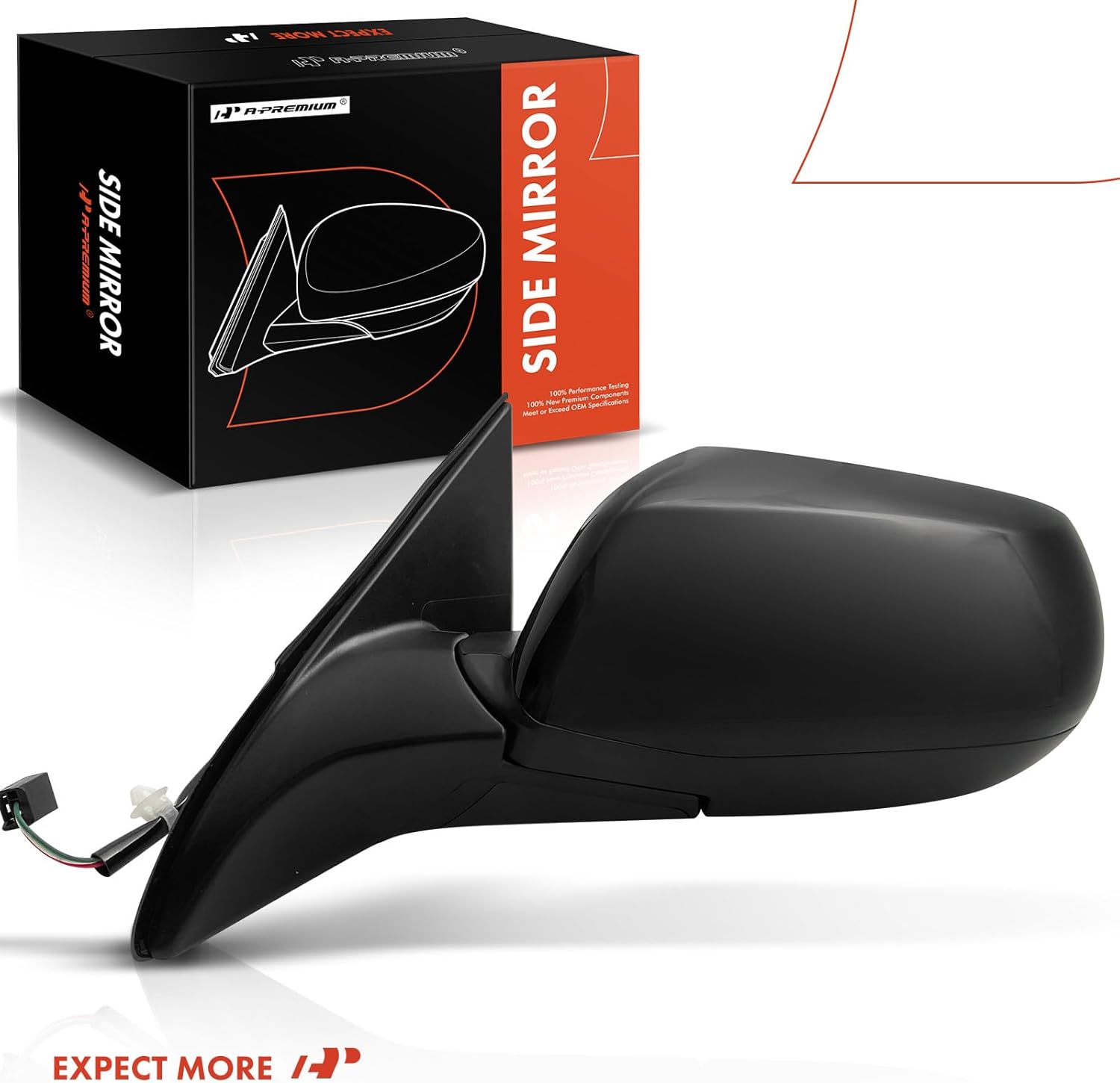 A-Premium Driver Side Power Door Mirror - Compatible with Honda HR-V HRV LX 2016 2021 2022 - Non-Heated Manual Folding Black Outside Rear View Mirror - Replace# 76258T7W305