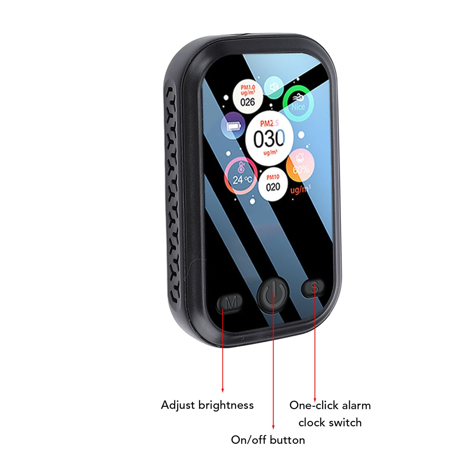 Mini Air Quality Detector Portable Digital Air Quality Meter Detector LCD Display Detects PM2.5 PM10 PM1.0 Humidity for Home Travel Indoor High Accuracy (Black)