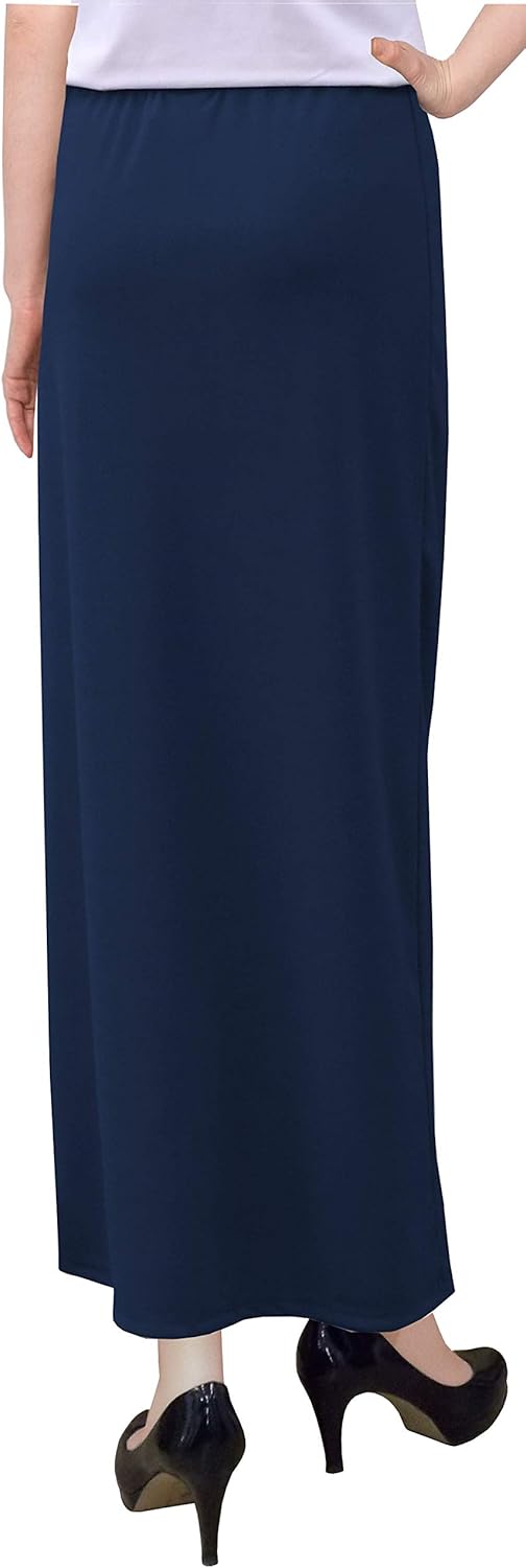BABY O Women's Basic Modest 37" Below The Knee Ankle Length Maxi Straight Skirt - Image 6