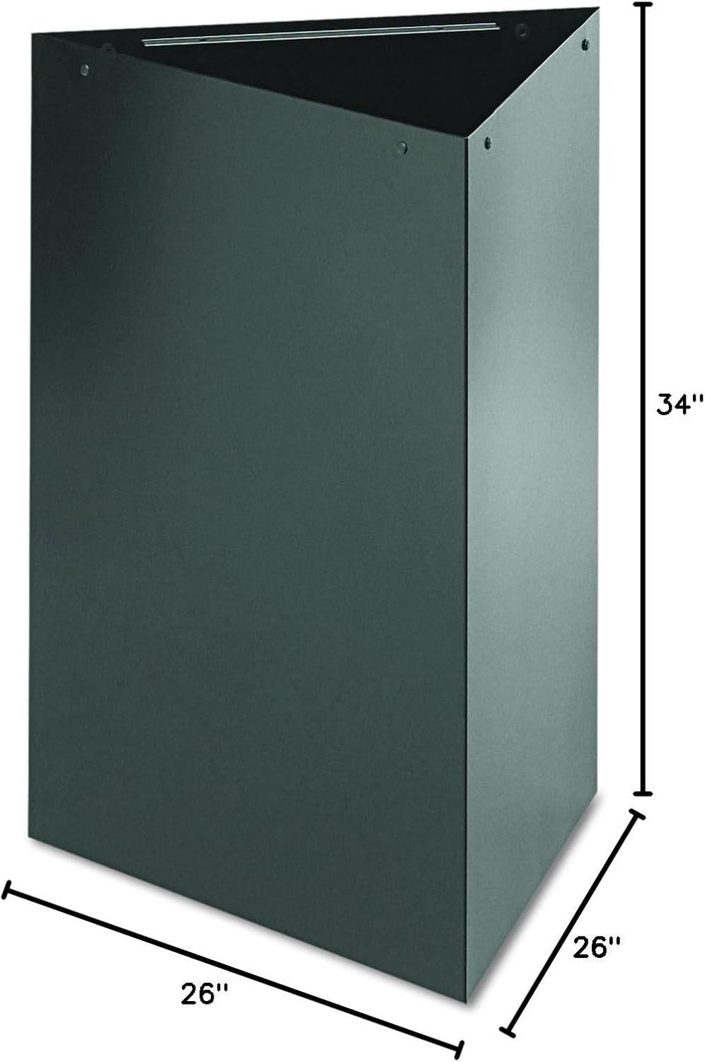 Safco Products 9550BL Trifecta Waste Receptacle 34" High Base with 9560PC Plastic Trifecta Lid, 19-Gallon, Black