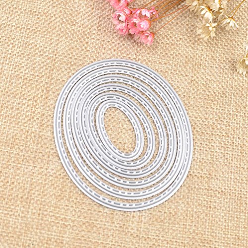 We-buys Cute Oval Circle Set Cutting Dies Set Metal Stencil Template Block DIY Paper Card - Thumbnail 2