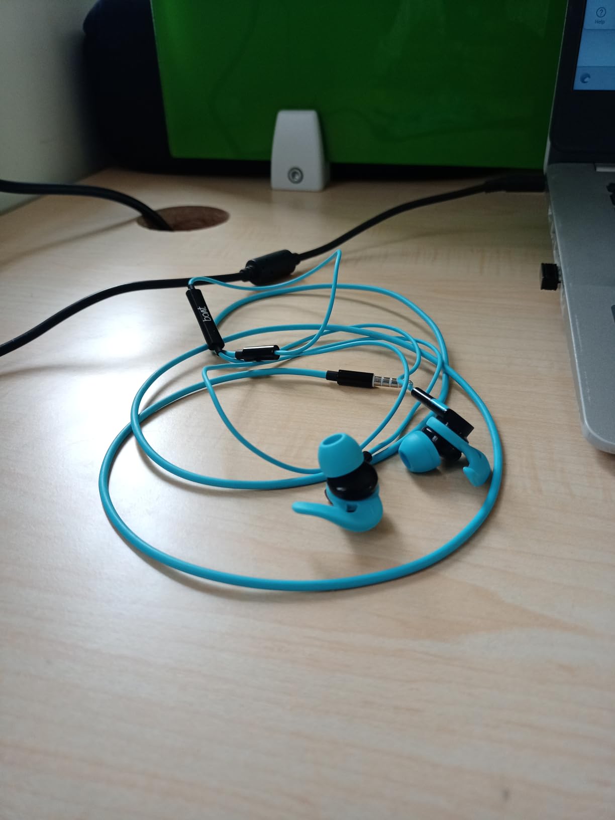 boAt Bassheads 242 in Ear Wired Earphones with Mic(Neon Green) Amazon