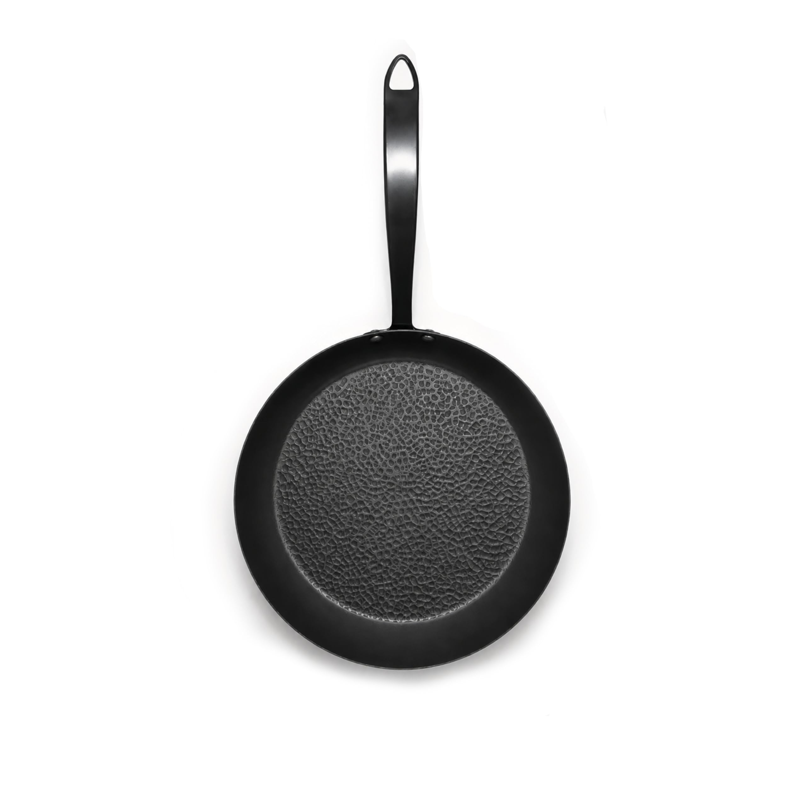 Pentole Agnelli Padella in Ferro Nitrurato, Serie Ferro/Iron 1907, Manico Inox PVD Nero, adatta a induzione e tutti i piani cottura (28 cm)