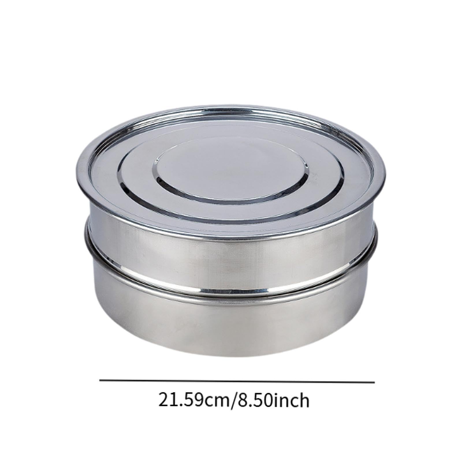 2 Bandejas para Germinar Semillas de Acero Inoxidable, Kit de Germinación de Malla, Recipiente Redondo para Germinación, Bandeja Apilable Adecuada Par, 1 Juego de Placas de Malla