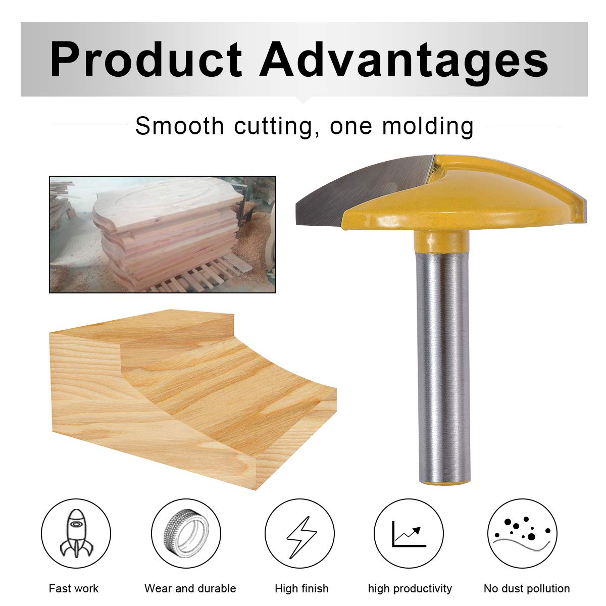 Cutter Router 1/2 Inch (12mm) Shank Architectural Molding Router Bit ...
